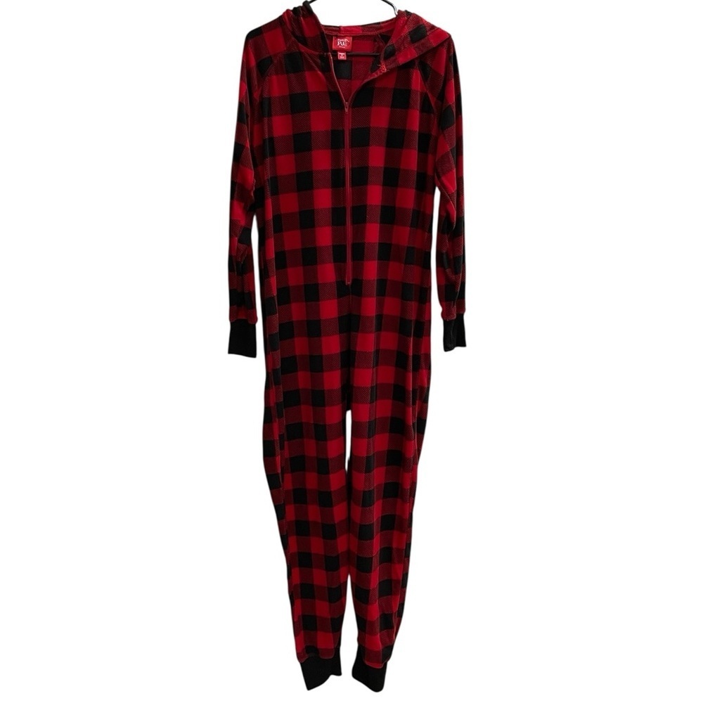 Family Pajamas Red and Black Checkered Onesie Size Medium